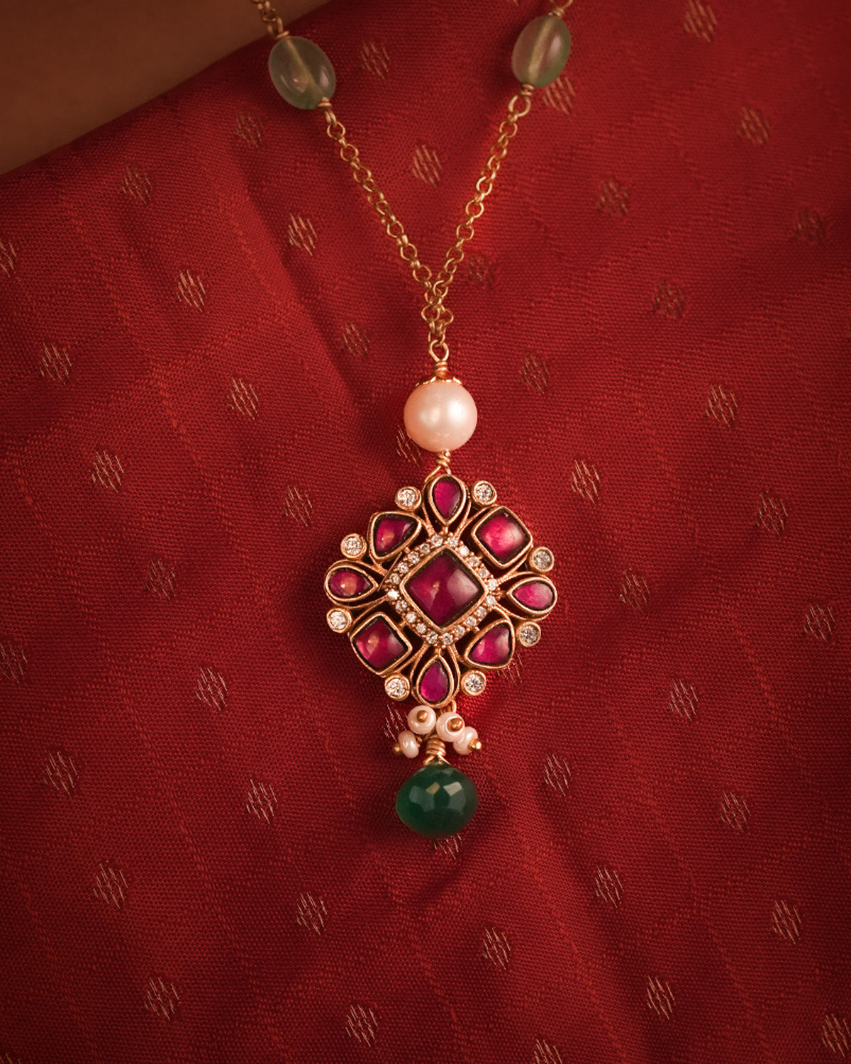 Roohpanna Silver Pendant with Chain by MOHA