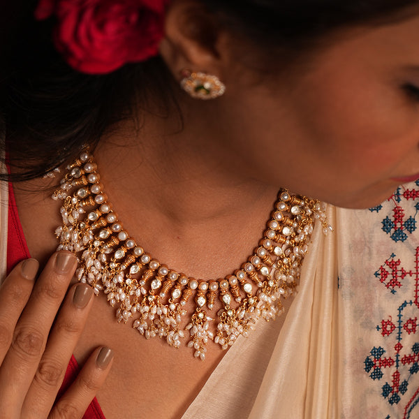 Rudrani Pearl Necklace by MOHA (Big)
