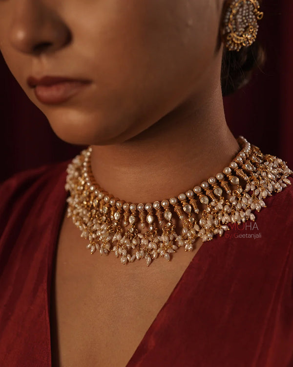 Rudrani Pearl Necklace by MOHA (Small)