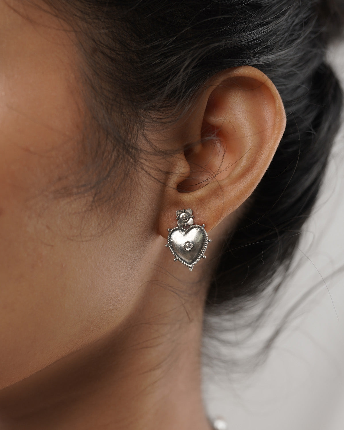 Ruhi Silver Stud Earrings by Moha