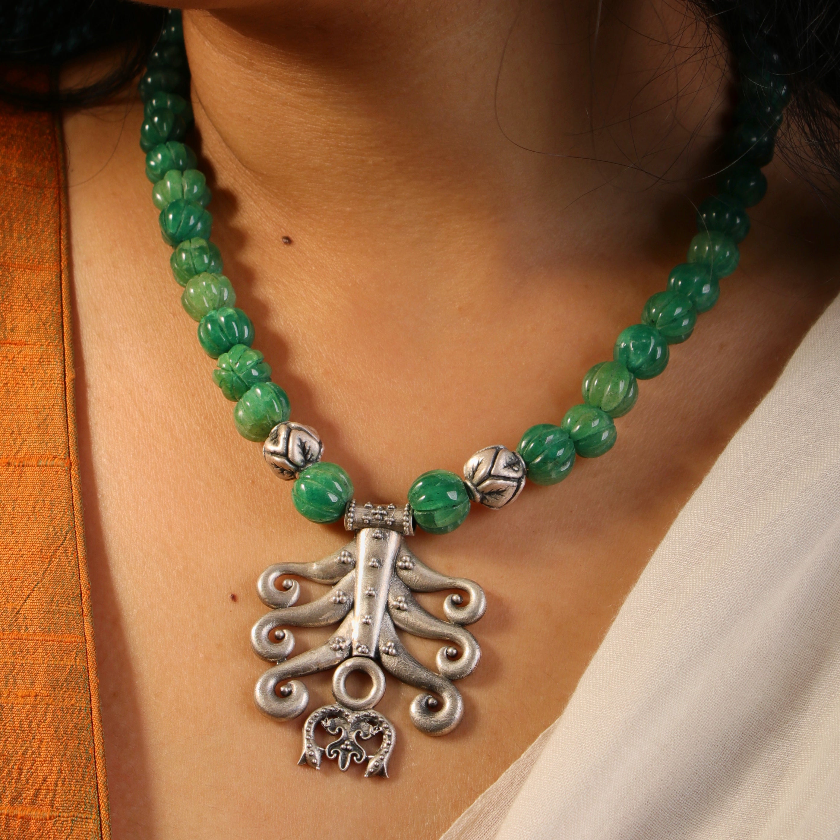 Sanchi Silver Necklace By MOHA