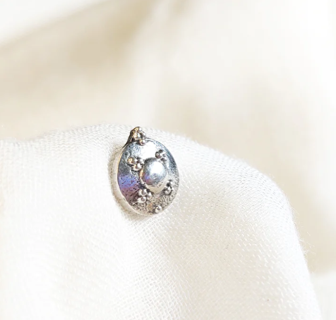Ananya Silver Nose Pin - Clip On by MOHA