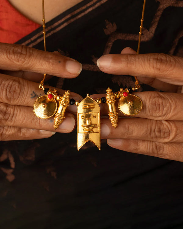 Shakti Silver Taali Chain [Gold Plated] by MOHA