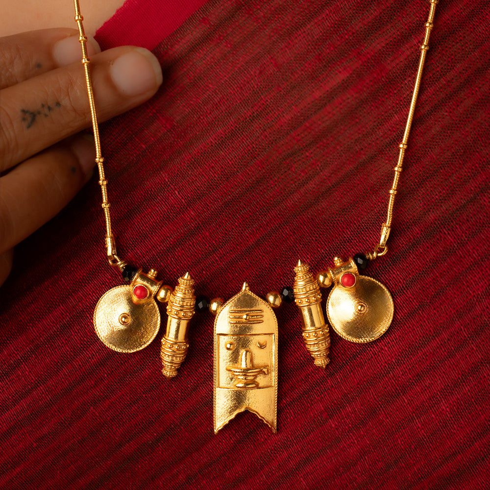 shakti silver taali chain gold plated by moha