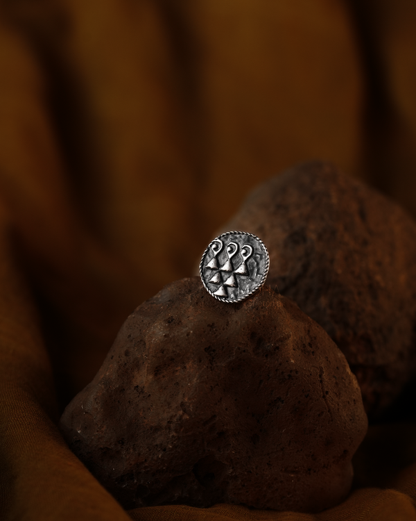 Sharada Silver Brooch pin by MOHA