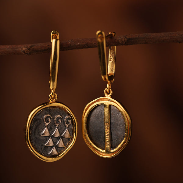 Sharada Silver Earrings Dual Toned by MOHA