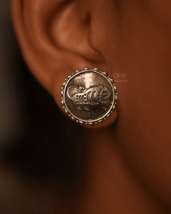 Shardul Silver Stud Earrings by MOHA