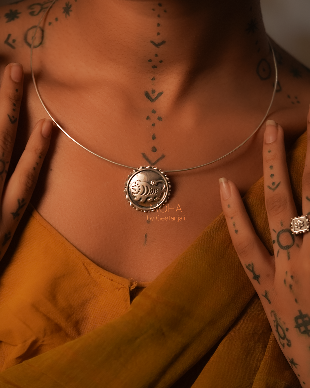 Shardul Silver Necklace by MOHA