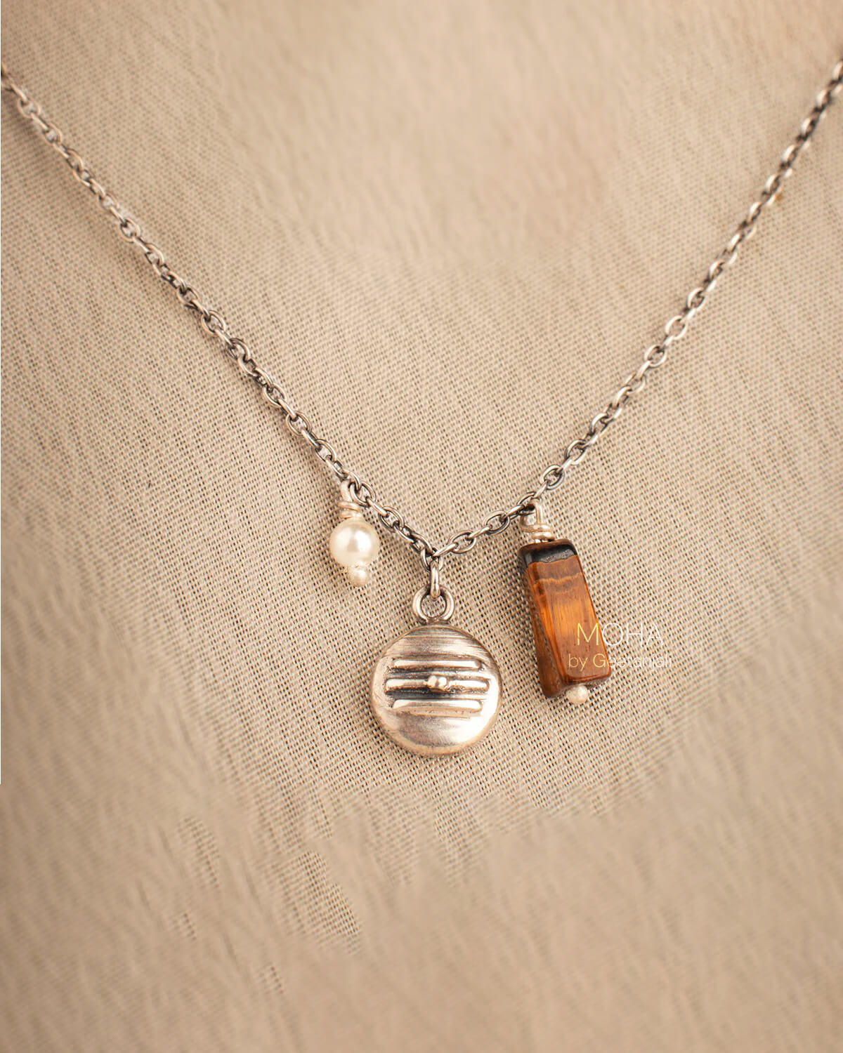 shiva charms silver necklace by moha