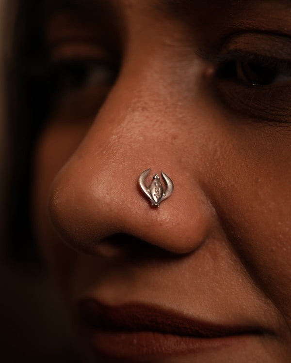 Shringa Silver Nosepin by MOHA