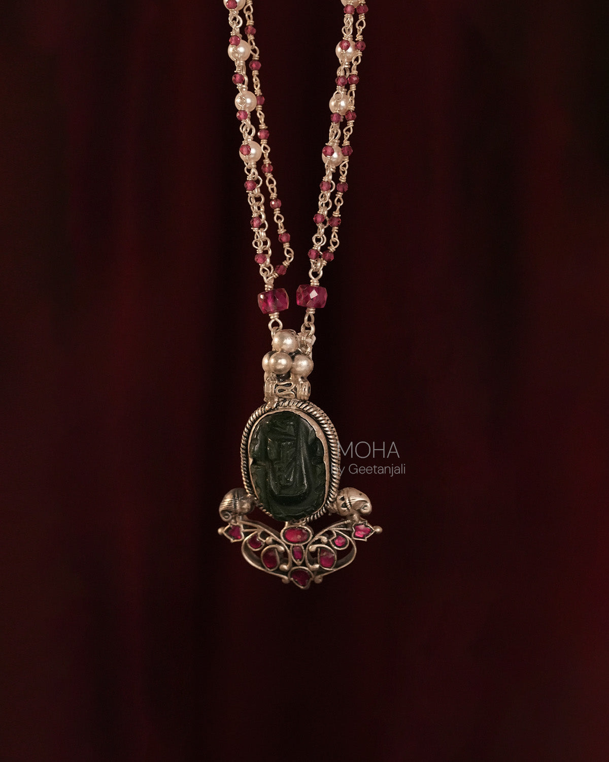 Shubh Ratna Silver Pendant with Chain by MOHA