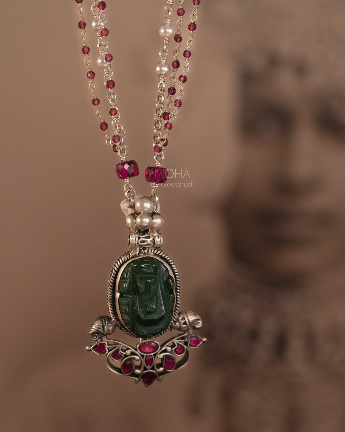 Shubh Ratna Silver Pendant with Chain by MOHA