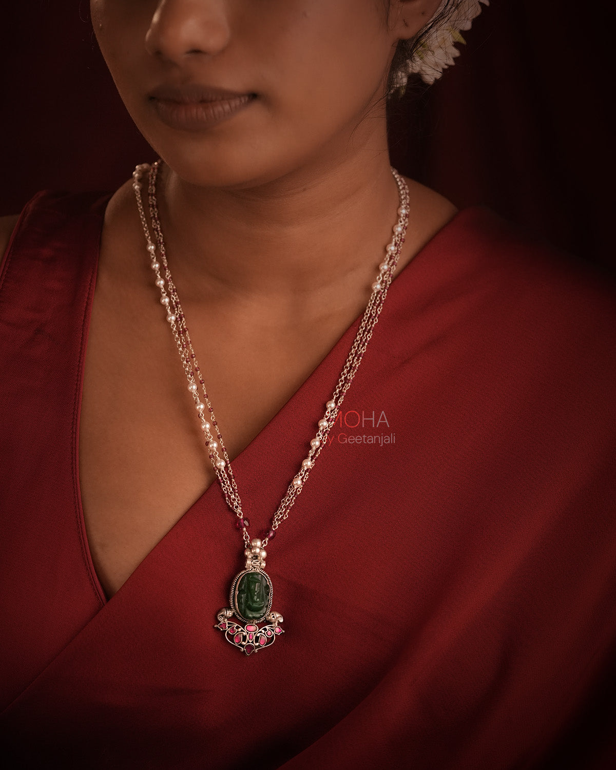 Shubh Ratna Silver Pendant with Chain by MOHA
