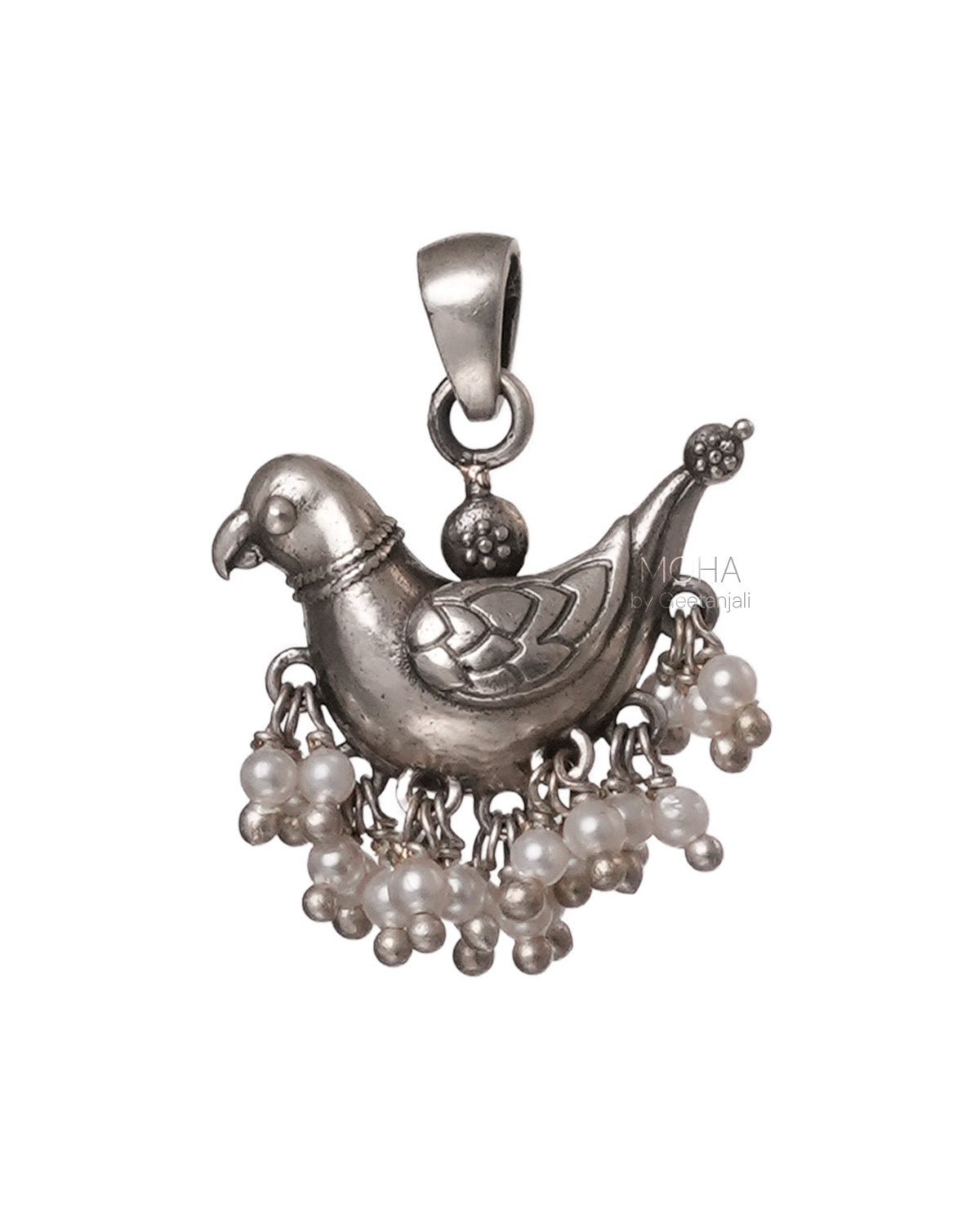 Shuk Sarika Silver Pendant by Moha (Only Pendant)
