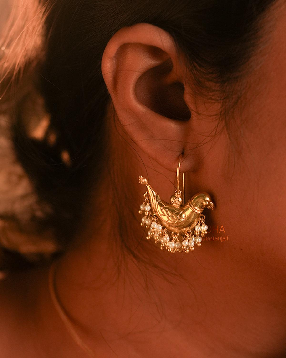 Shuk Sarika (Gold Plated) Silver Earrings by MOHA