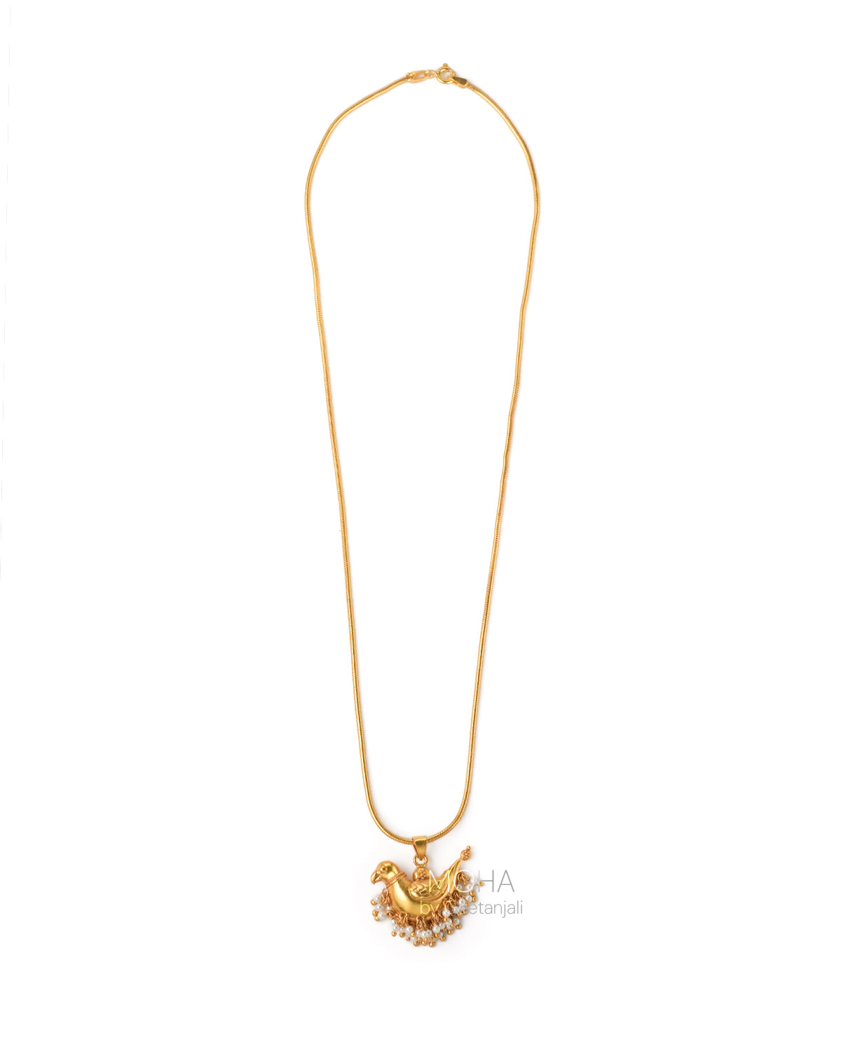 Shuk Sarika (Gold Plated) Silver Pendant With Chain by MOHA