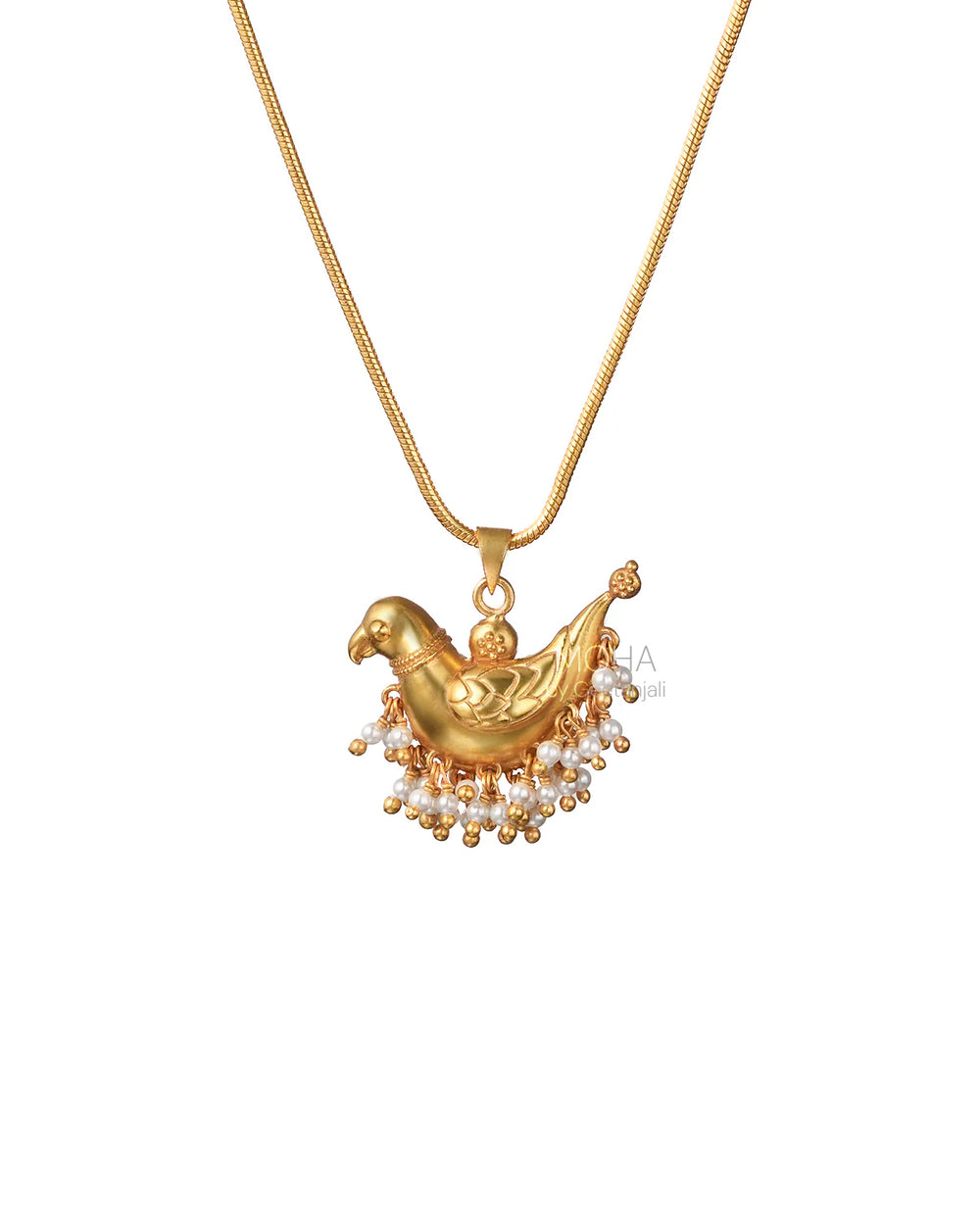 Shuk Sarika (Gold Plated) Silver Pendant With Chain by MOHA