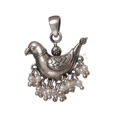 Shuk Sarika Silver Pendant by Moha (Only Pendant)