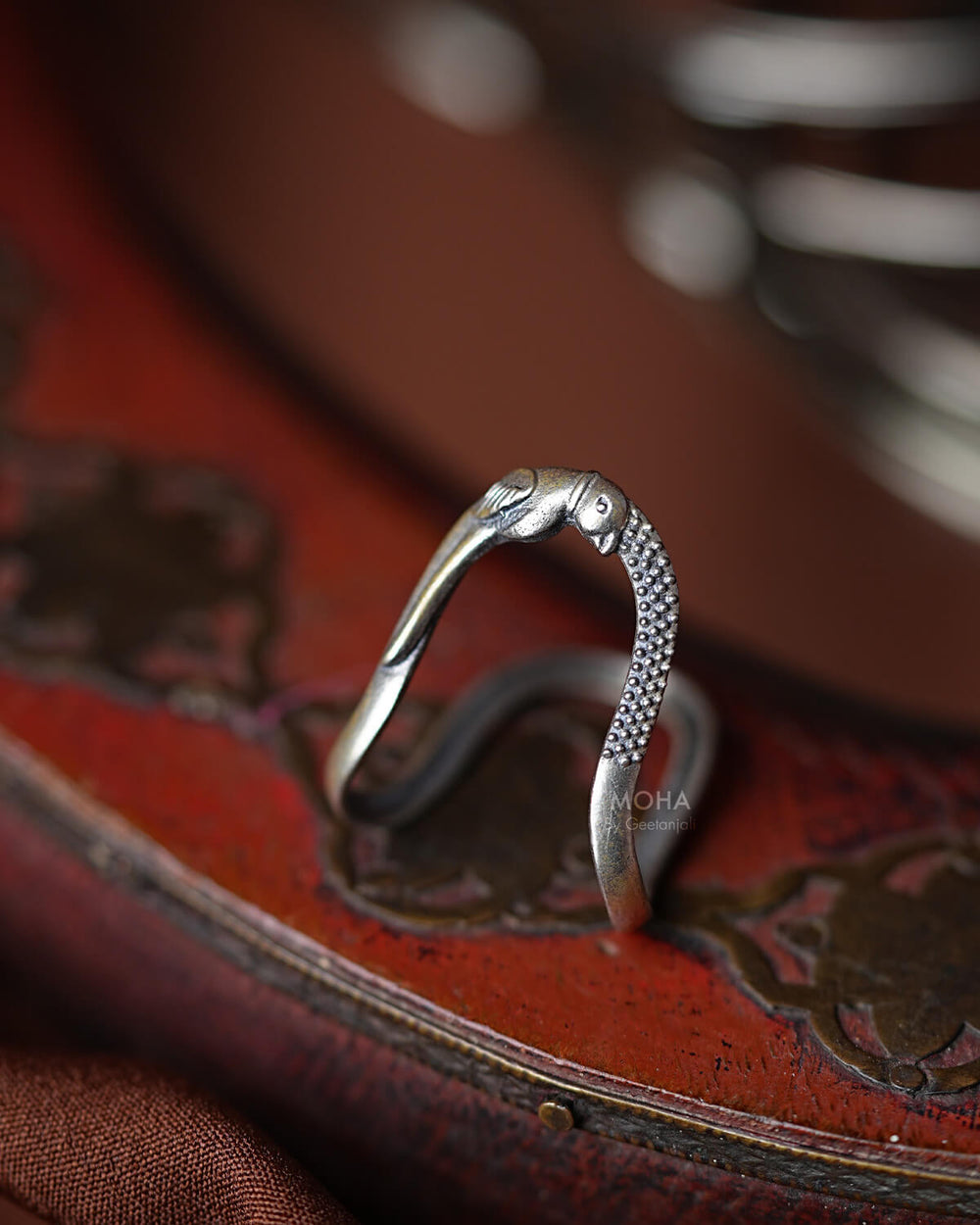 Shukh Vanki Silver Finger Ring by Moha