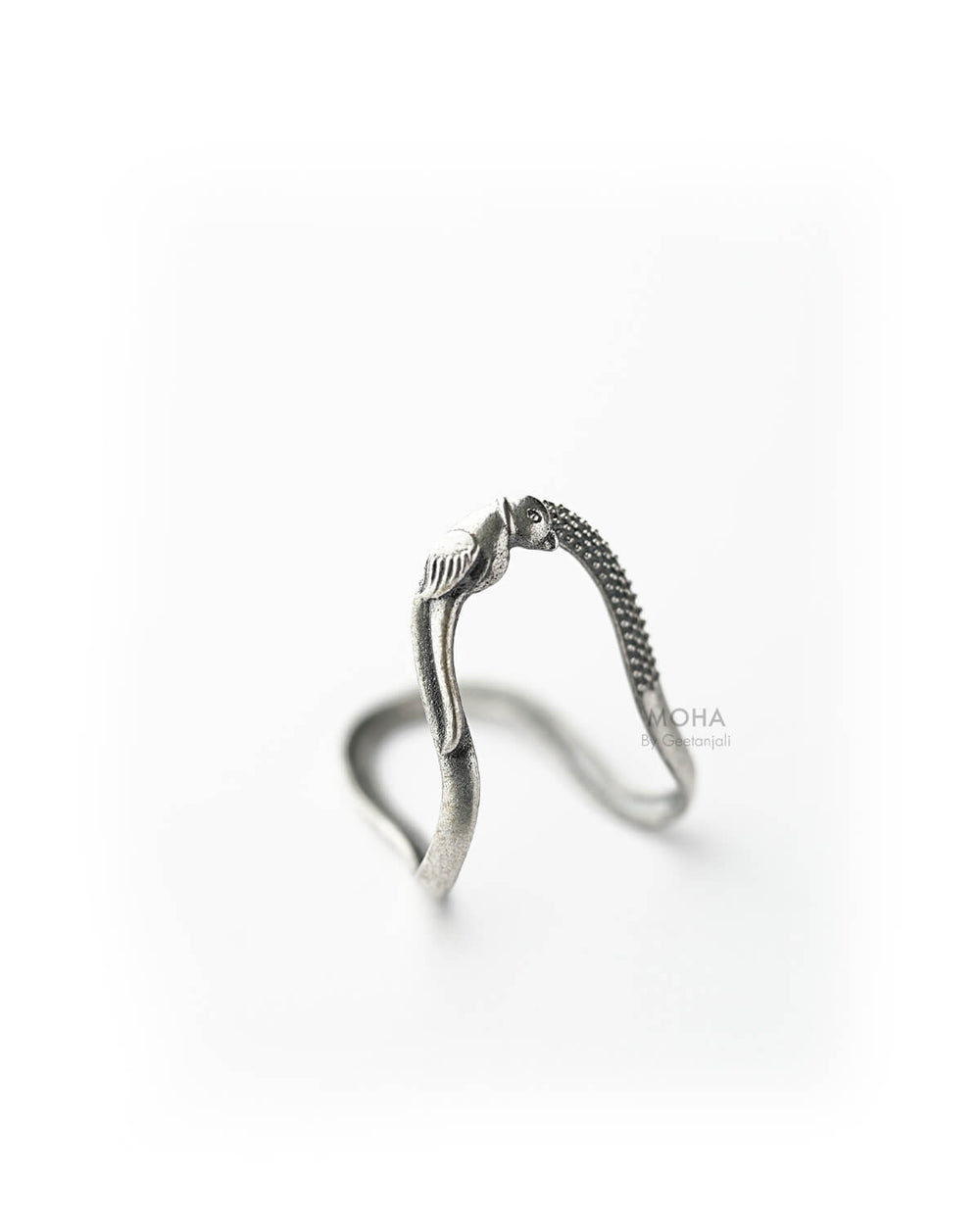 Shukh Vanki Silver Finger Ring by Moha