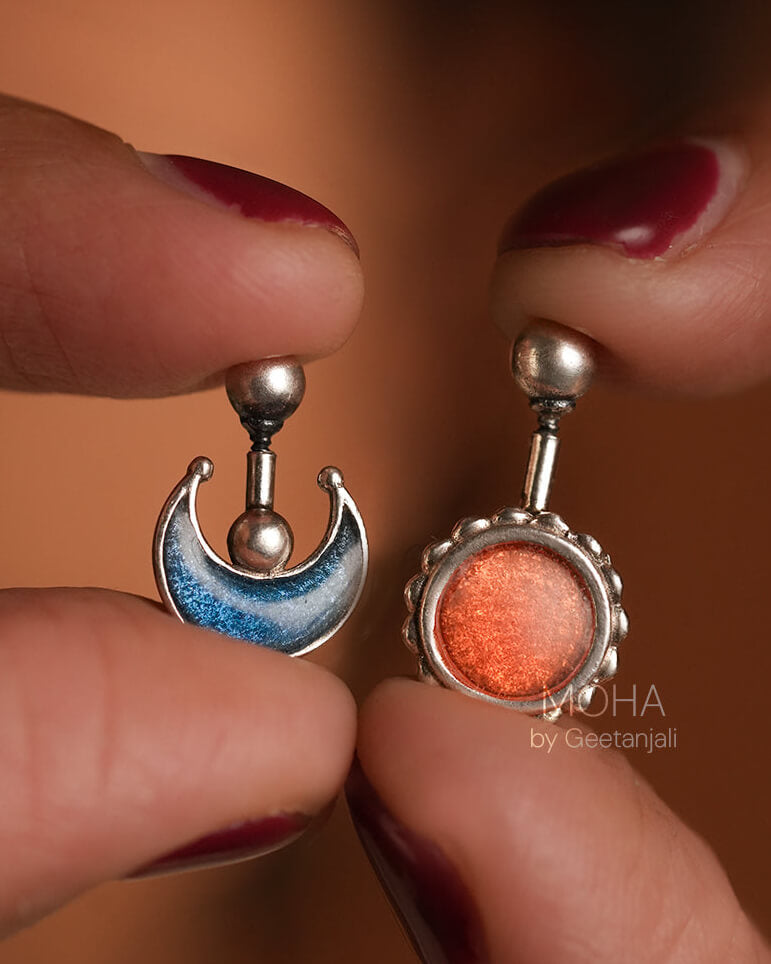 Sun & Moon Silver Bugadi by MOHA