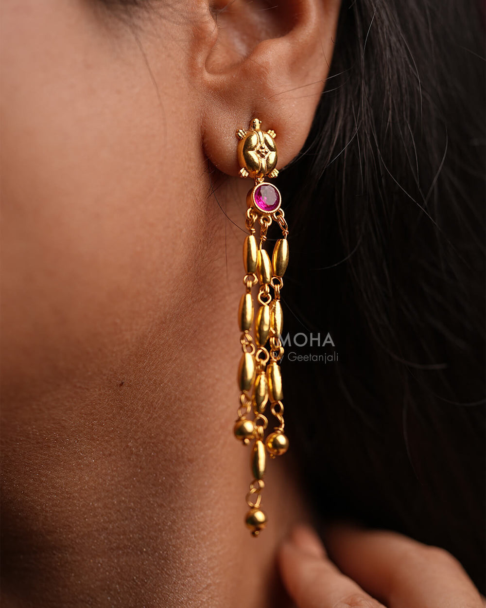 Tandul Mani Silver Earrings by MOHA (Gold Plated)