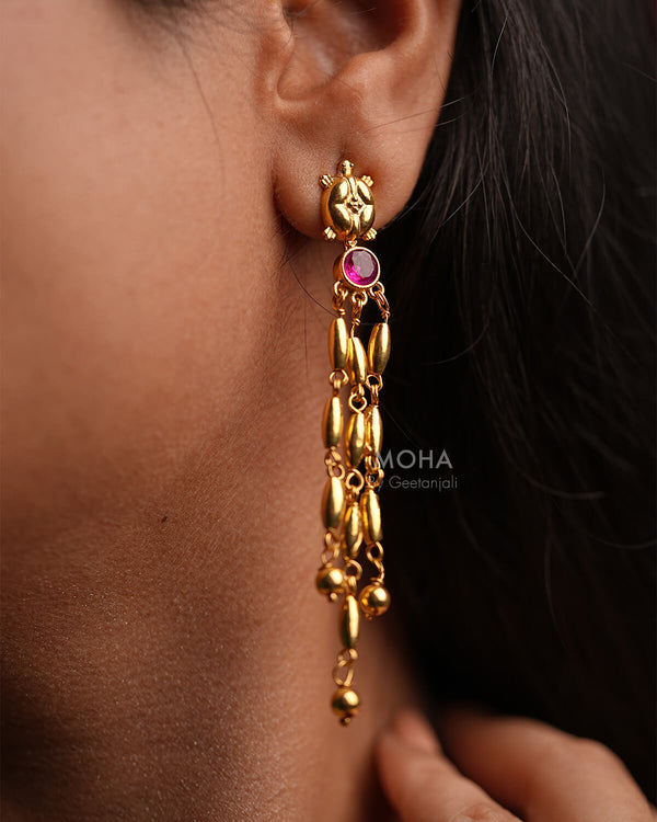 Tandul Mani Silver Earrings by MOHA (Gold Plated)