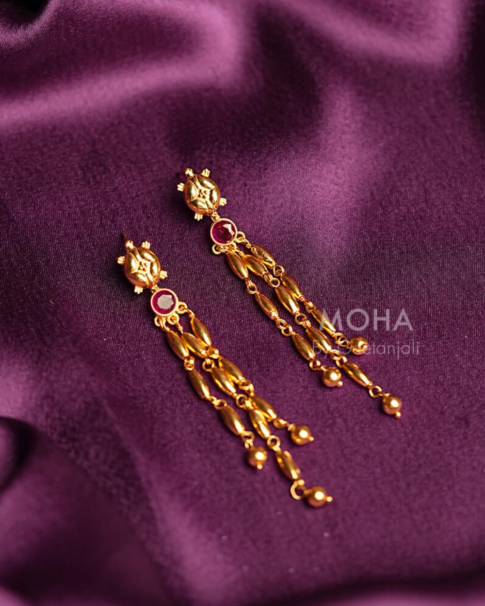 Tandul Mani Silver Earrings by MOHA (Gold Plated)