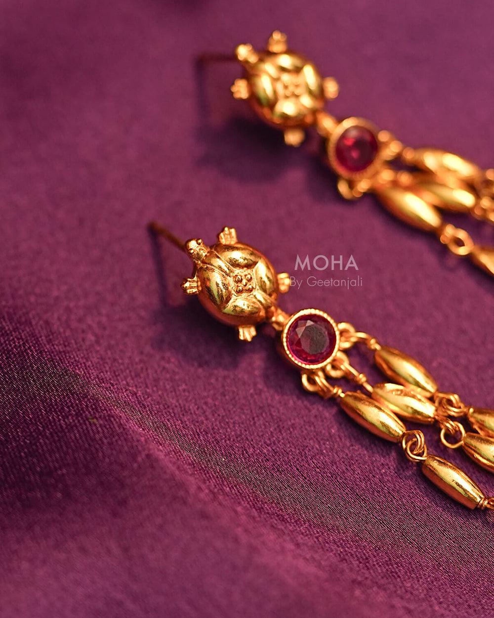 Tandul Mani Silver Earrings by MOHA (Gold Plated)