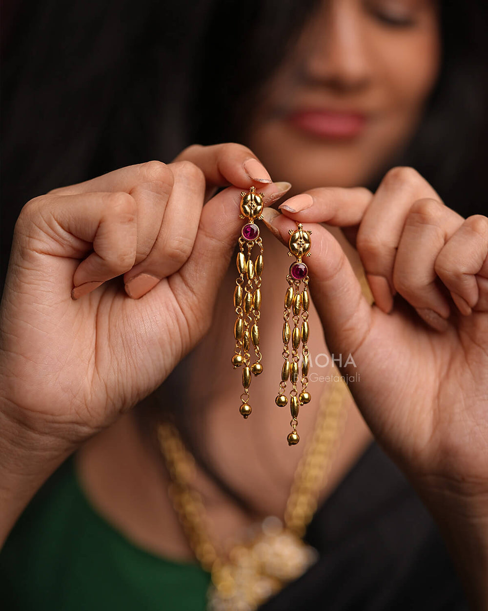 Tandul Mani Silver Earrings by MOHA (Gold Plated)