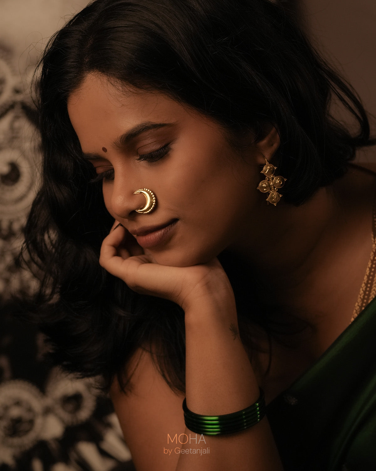 Tara Silver Nath Gold Plated (Clip on, Left) by MOHA