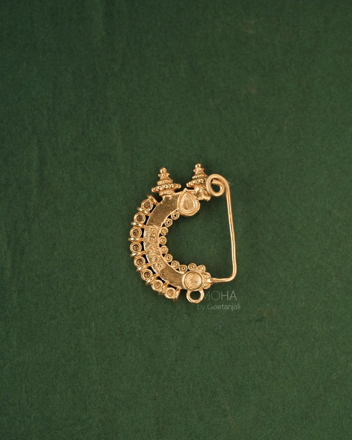 Temple Silver Nath Gold Plated (Clip on, Left) by MOHA