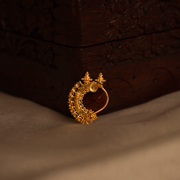 Temple Silver Nath Gold Plated (Pierced, Left) by MOHA