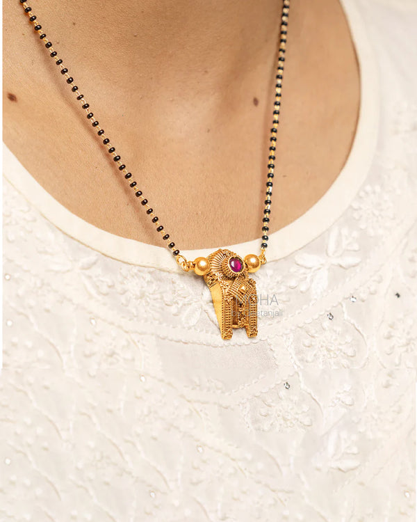Thoppa Taali Silver Pendant with Mangalsutra [ Gold Plated] by MOHA