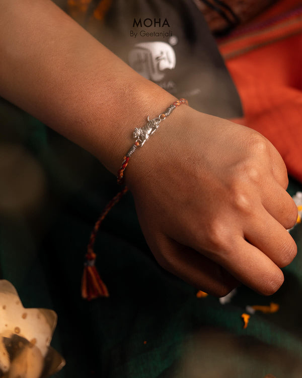 Tiger Silver Rakhi by Moha