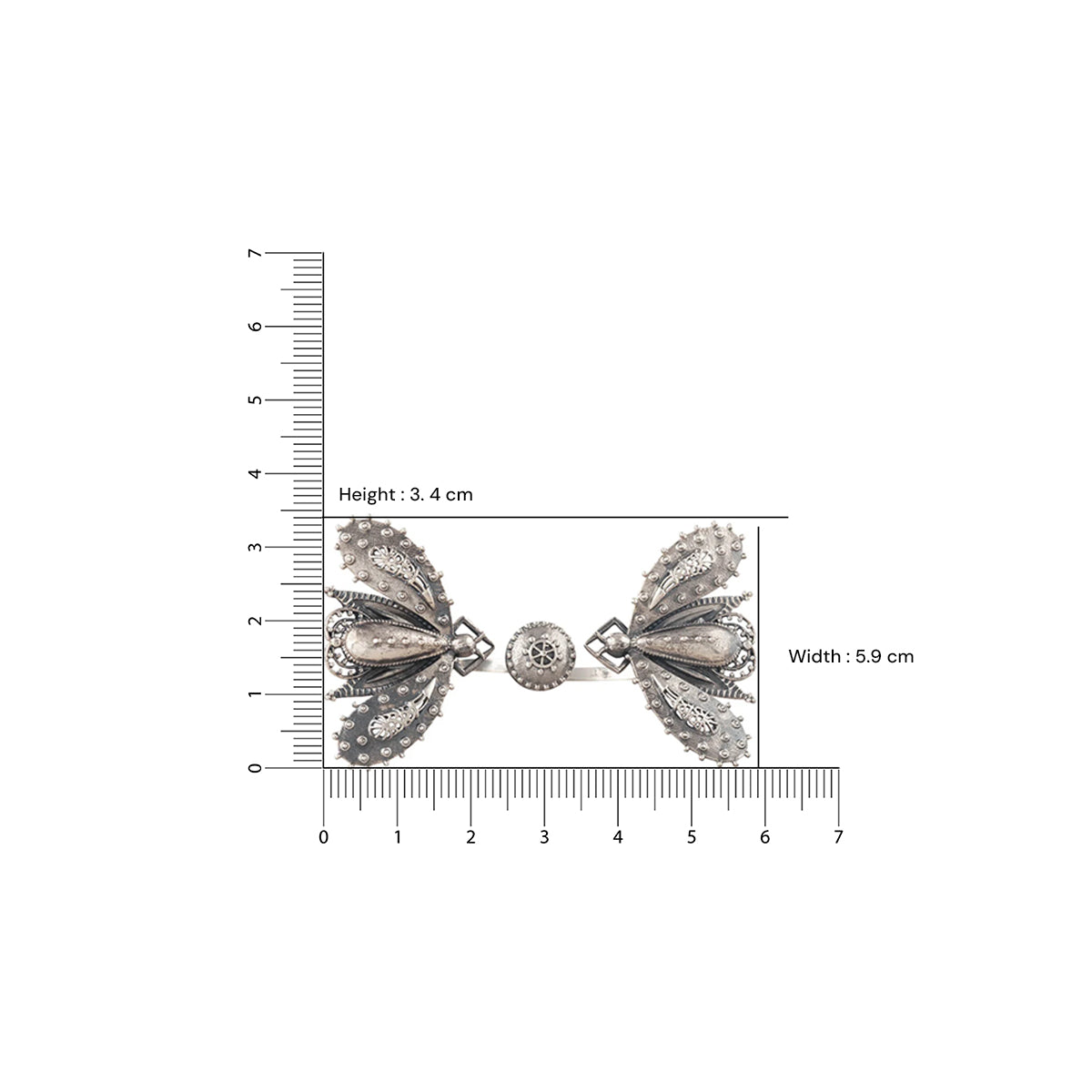 Titli Double Finger Silver Ring by Moha