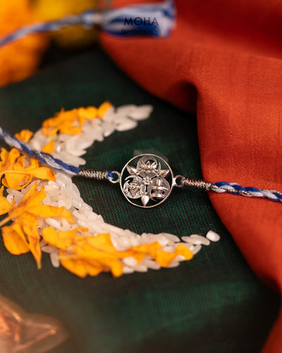 Tridev Silver Rakhi by Moha