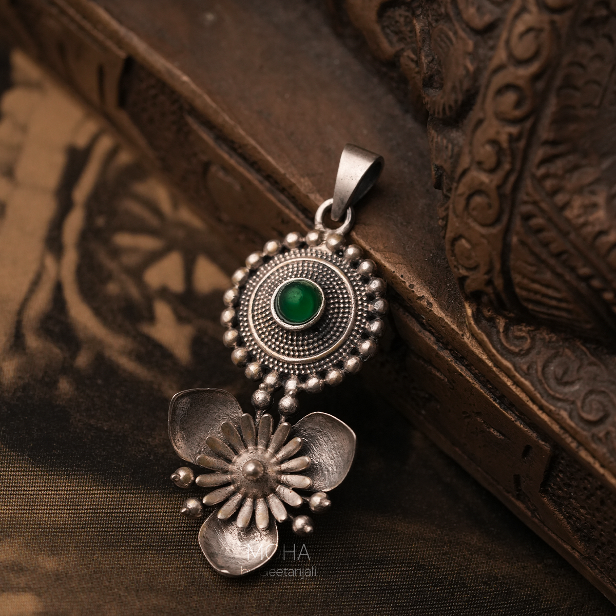 Triloki Abha Silver Pendant by MOHA (Only Pendant)