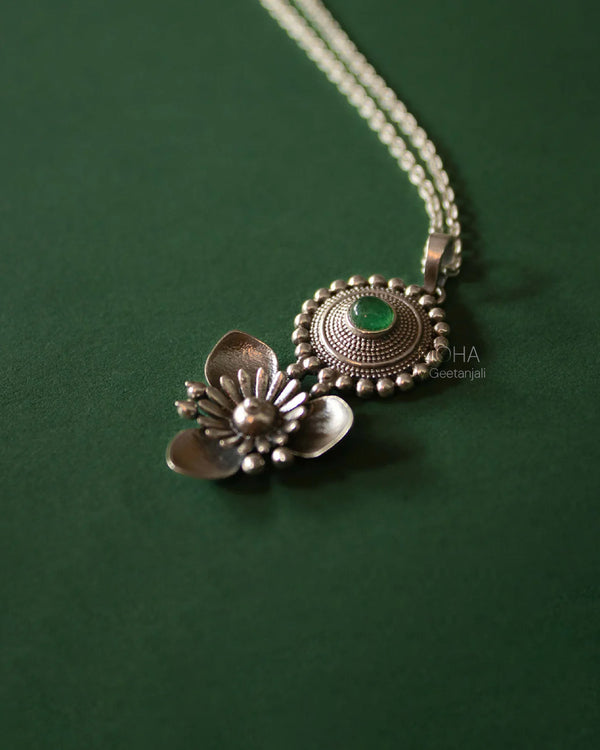 Triloki Abha Silver Chain Pendant by MOHA