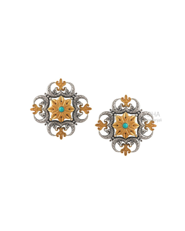 Triratna mandala Silver Earring by MOHA