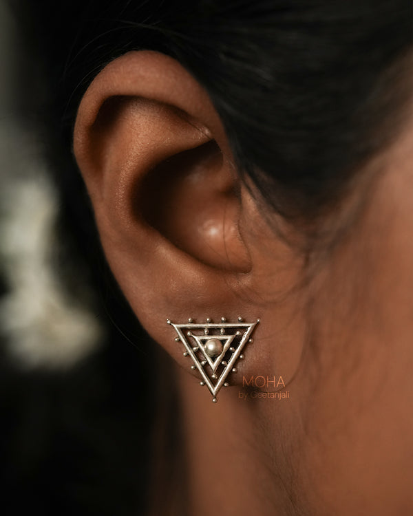 Trisha Silver Stud Earrings by MOHA
