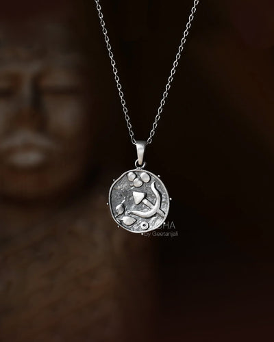 Trishul Silver Pendant with Chain by MOHA