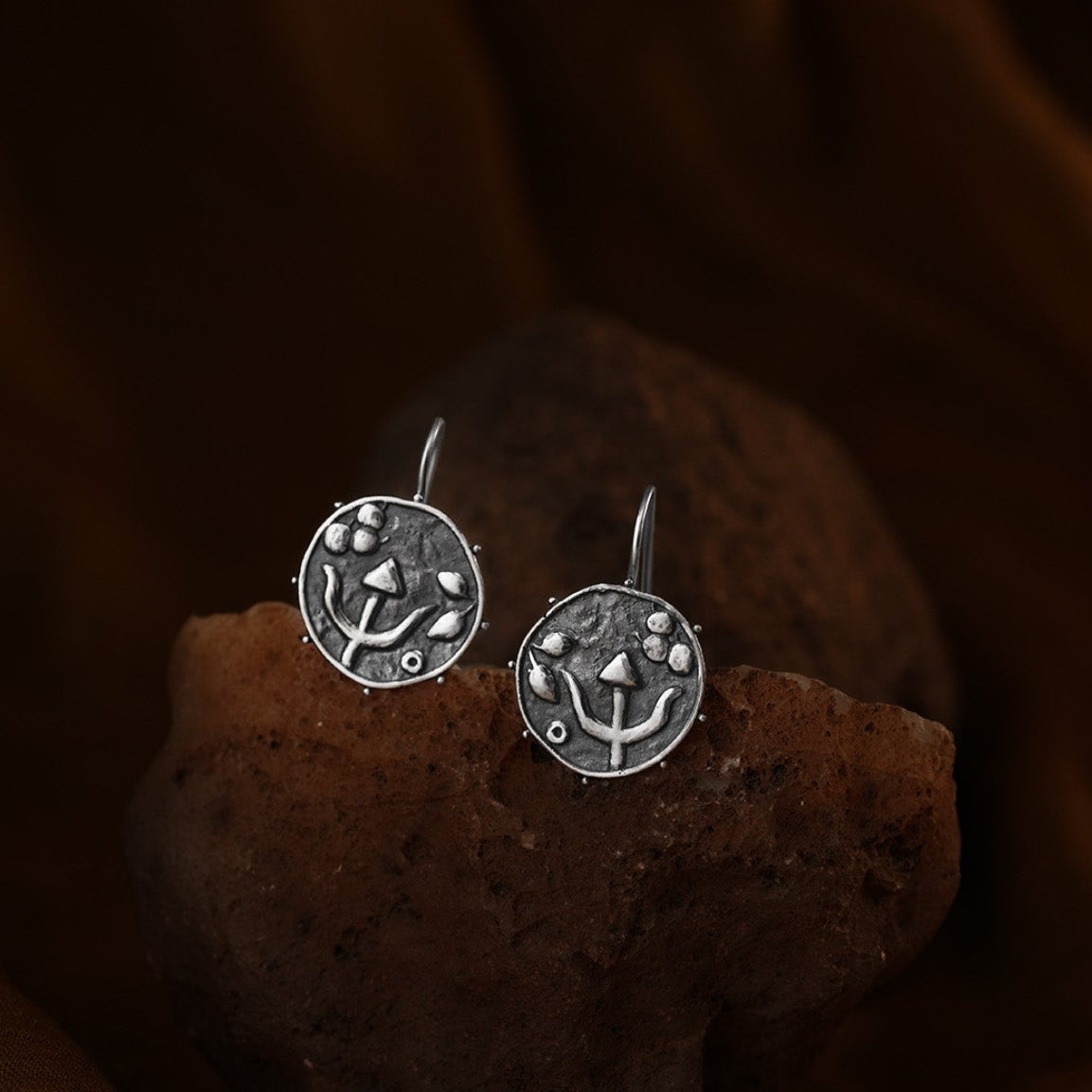 trishul silver earrings by moha