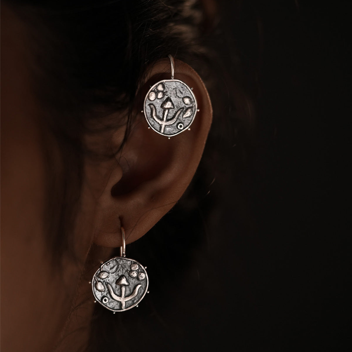 trishul silver earrings by moha