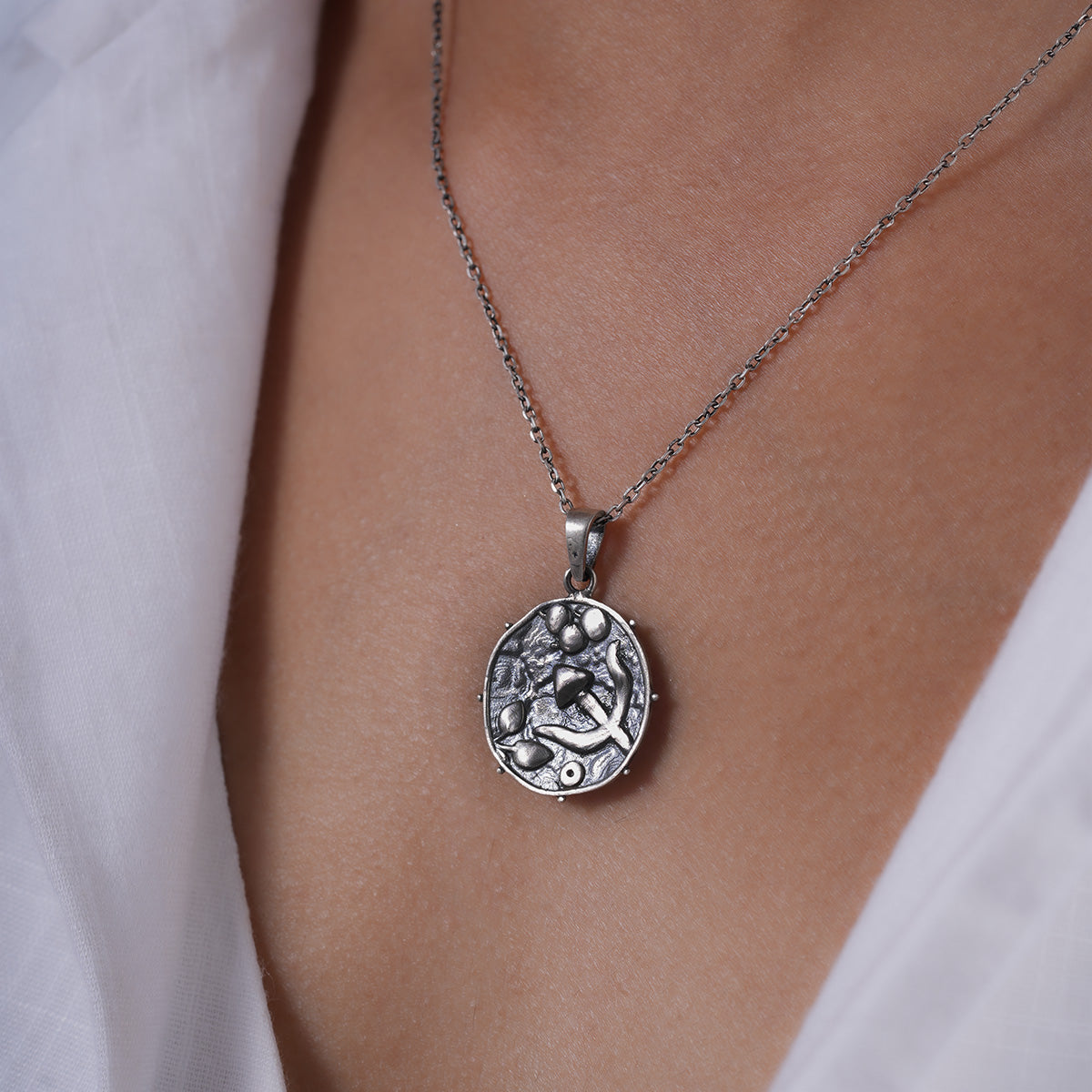 trishul silver pendant with chain by moha