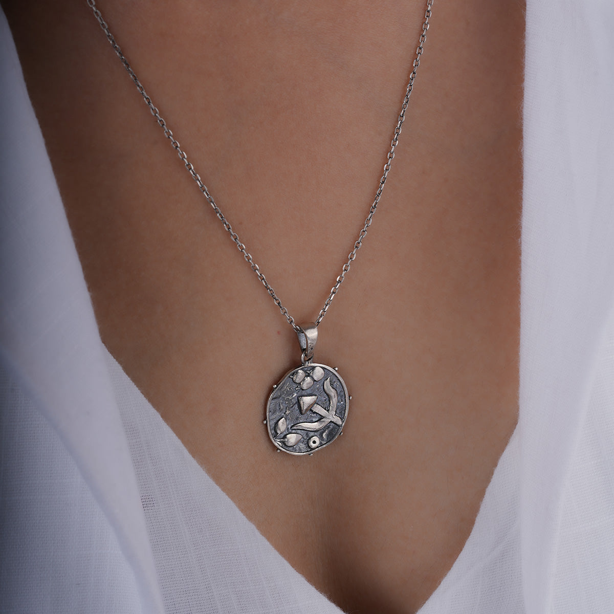 trishul silver pendant with chain by moha