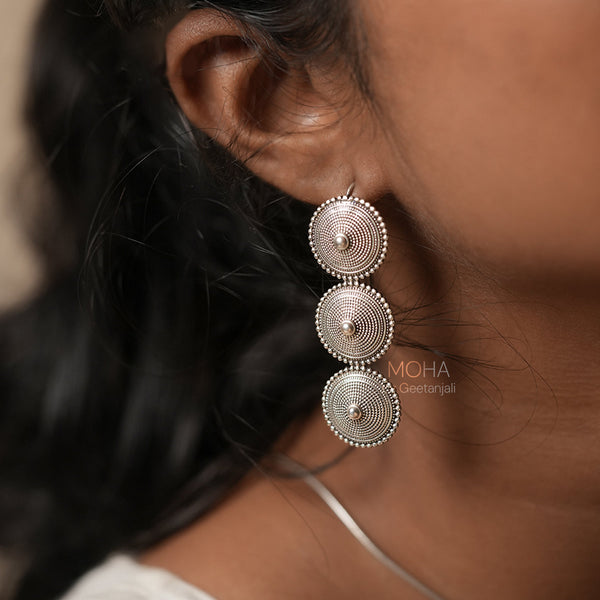 Trivali Silver Dangle Earrings by MOHA