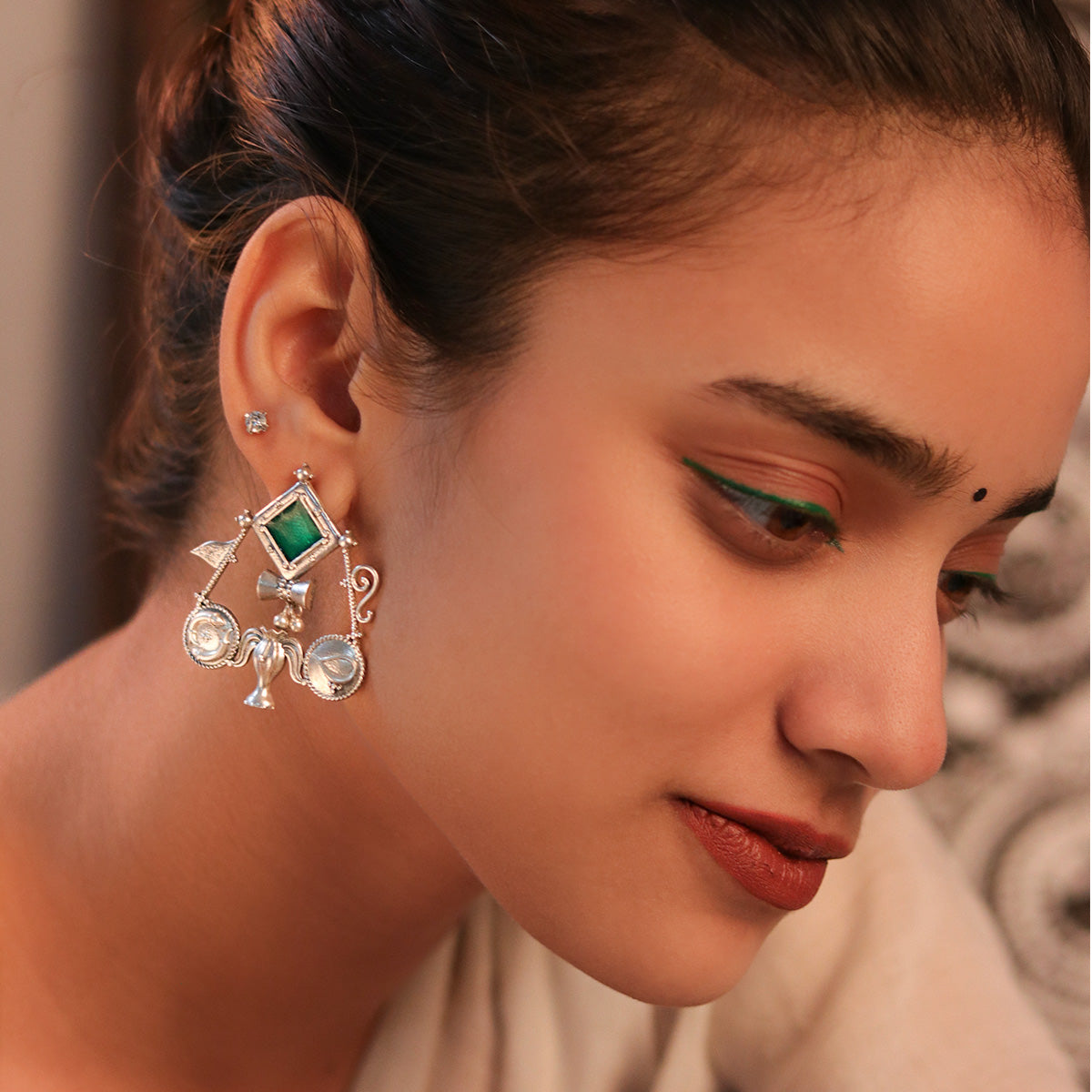 triveni silver earrings by moha