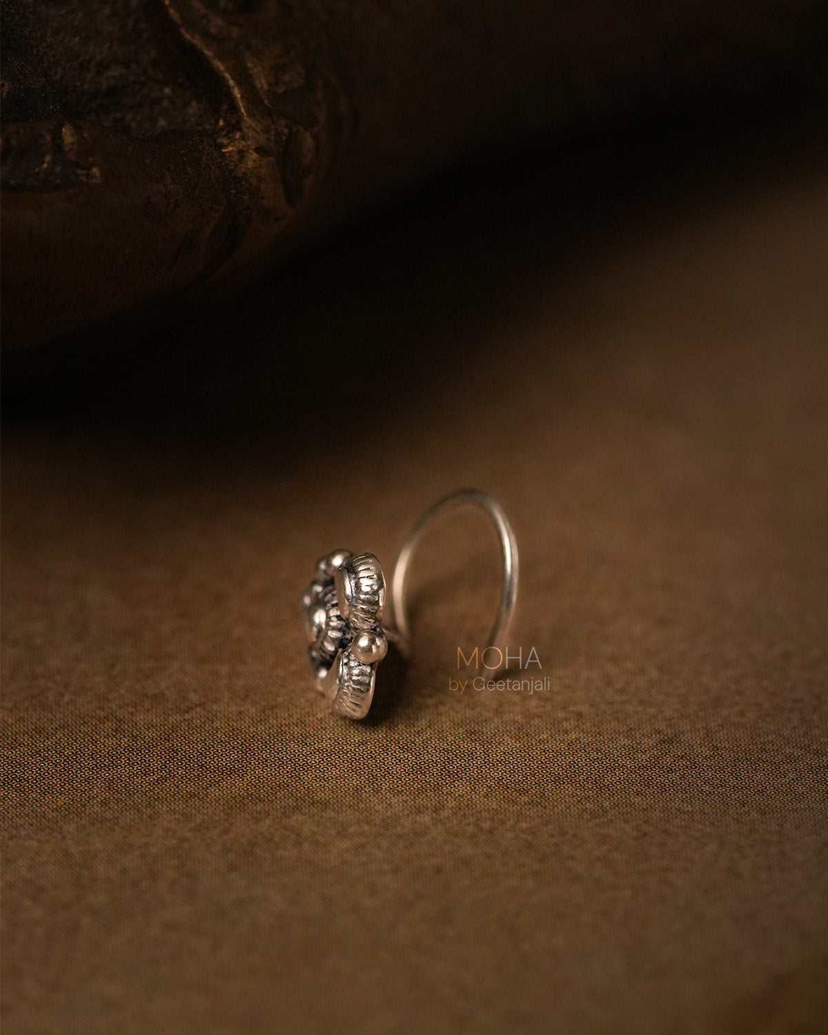 Tulika Silver Nosepin by MOHA