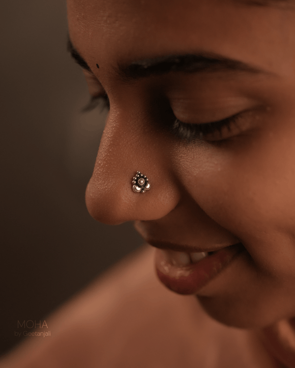 Tulika Silver Nosepin by MOHA